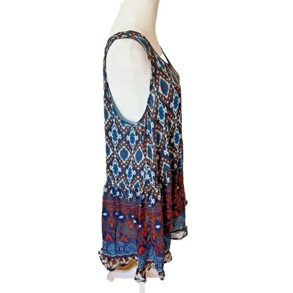 Hayden Brand NWT Large Tribal Tiered Boho Whimsy Colorway Light Weight Dress - Picture 4 of 6
